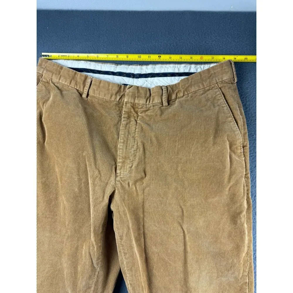 Polo Ralph Lauren Pants Men's 37x33* Brown Corduroy Vintage Flat‎ Front Retro*